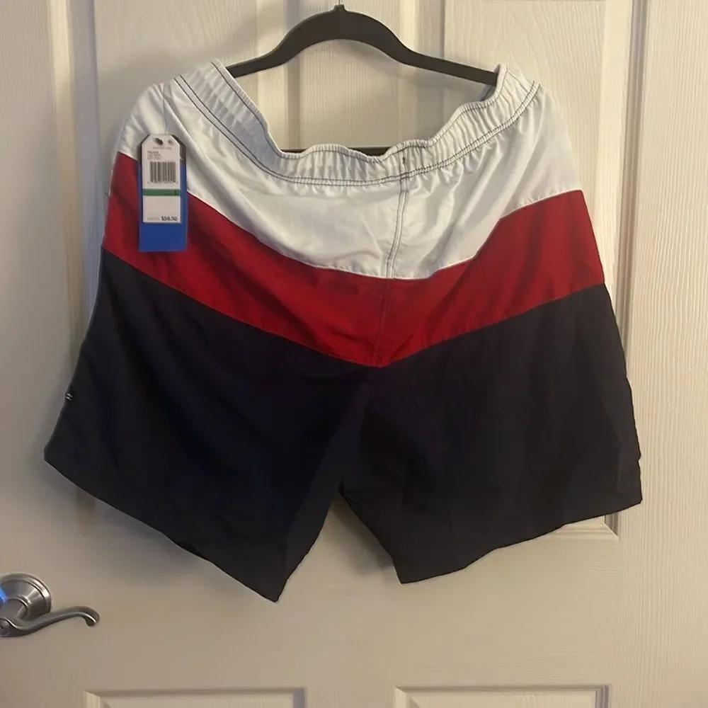 Men’s Nautica bathing suit brand new with tags red white and blue stripes